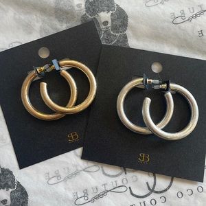 Your choice of gold or silver hoops